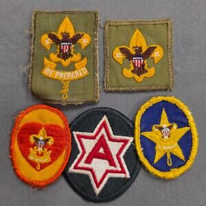 Boy Scouts of America BSA Patch Lot 5 Rank Insignia Uniform Scout Patches